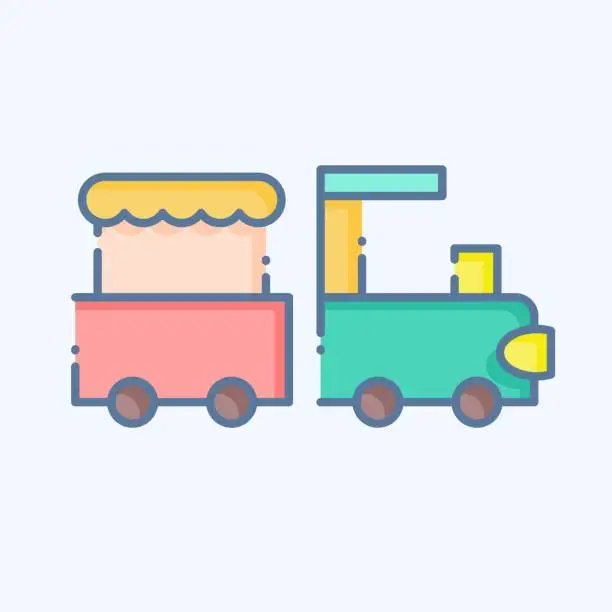 Vector illustration of Icon Train. related to Amusement Park symbol. doodle style. simple design editable. simple illustration