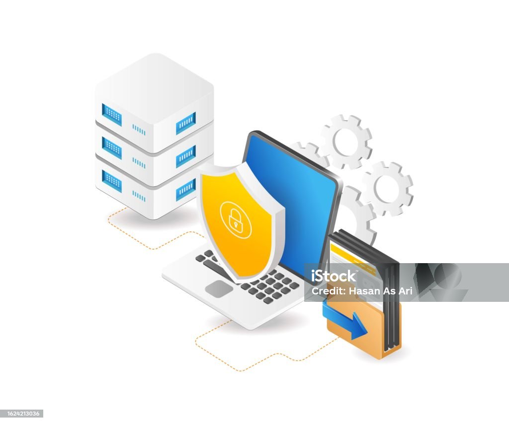 Process Administrator Computer Process Server Data Security Computer Stock Illustration - Download ...
