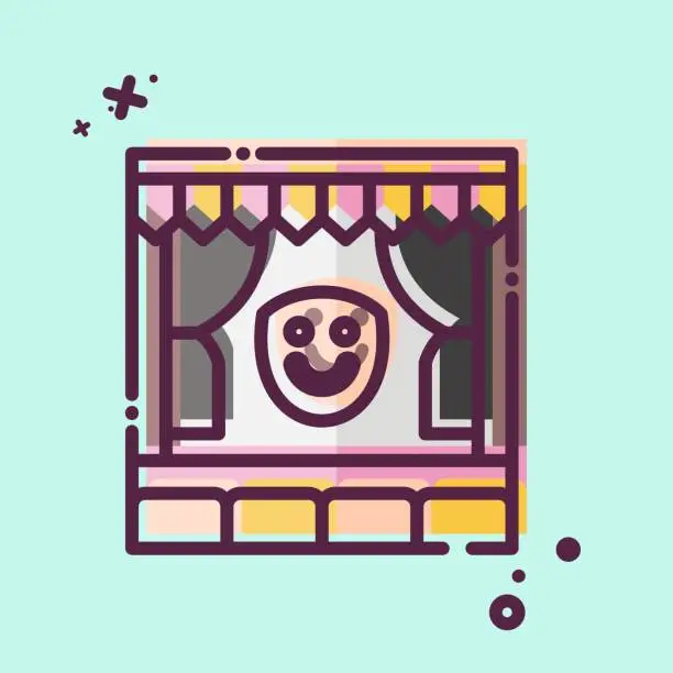 Vector illustration of Icon Stage. related to Amusement Park symbol. MBE style. simple design editable. simple illustration