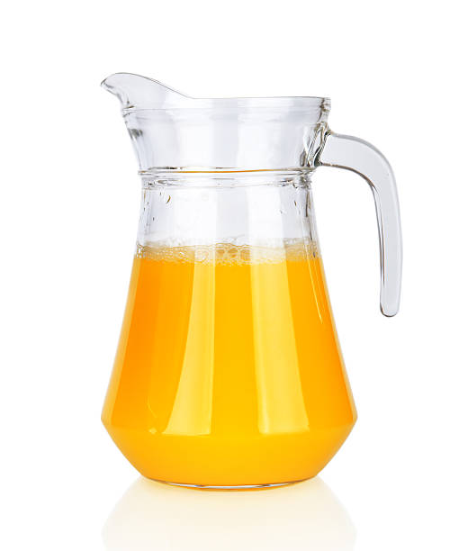 istock Jug of orange juice isolated on white background 162422370