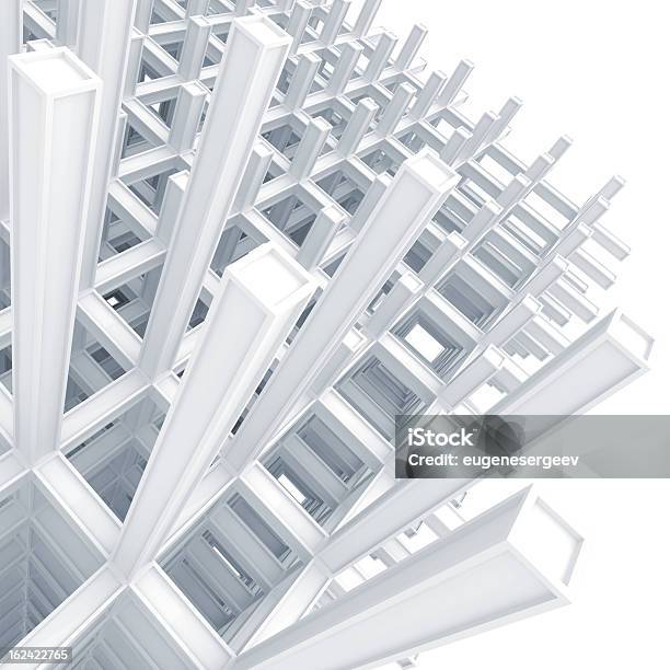 3 D Architettura Astratto Blu Chiaro Monocromatico - Fotografie stock e altre immagini di Ampio