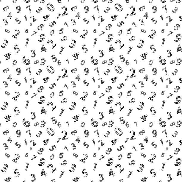 istock Simple monochrome wallpaper and background with scattered numbers / illustration material (vector illustration) 1624240474