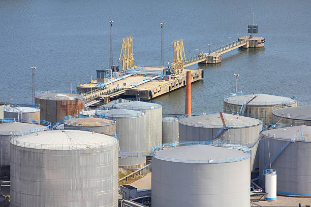 istock Sea port oil tanks 162424897