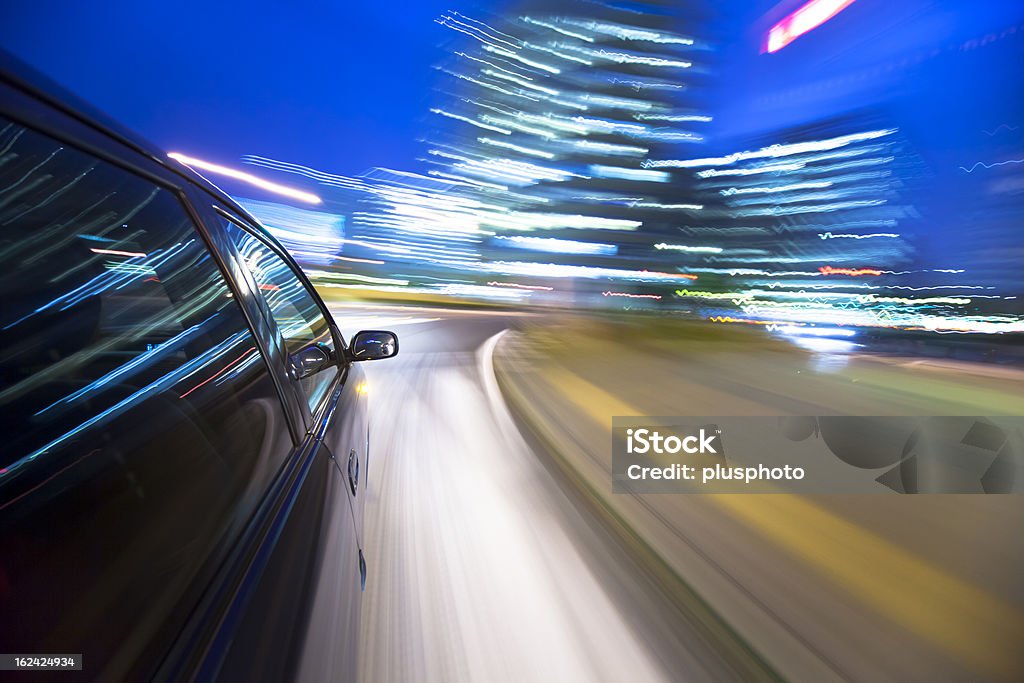 Noite conduzir com carro em movimento. - Royalty-free Alfalto Foto de stock