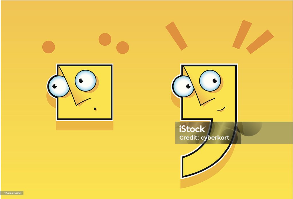 Punctuation Marks Characters Dot And Comma Stock Illustration ...