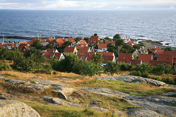 istock Gudhjem with red roofs 162426320