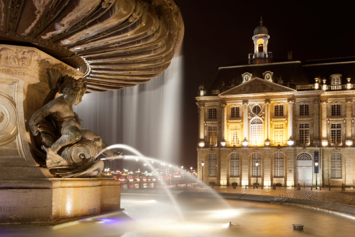 Fountain of the three graces, Bourse square, Bordeaux, Gironde, Aquitaine, France