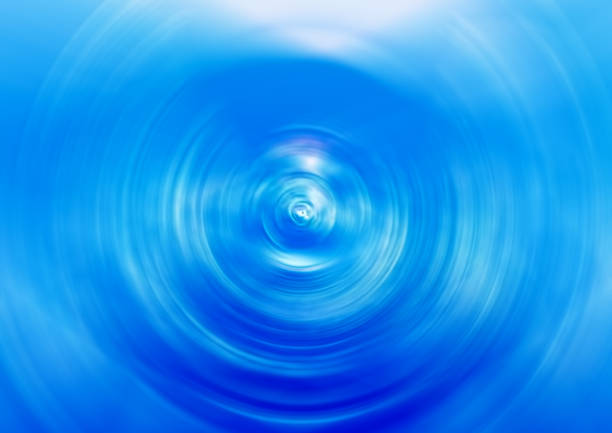 3d illustration of water surface with falling water drops and ripples in natural environment concept
