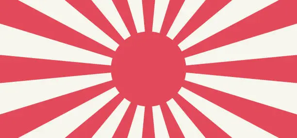 Vector illustration of Rising sun flag background. Vector.