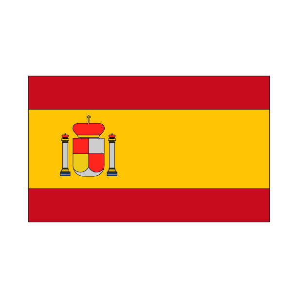 простой значок испанского флага. значок флага испании. вектор. - bicycle racing bicycle isolated red stock illustrations
