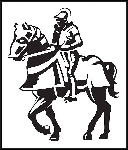 Vector illustration of Knight on a Horse