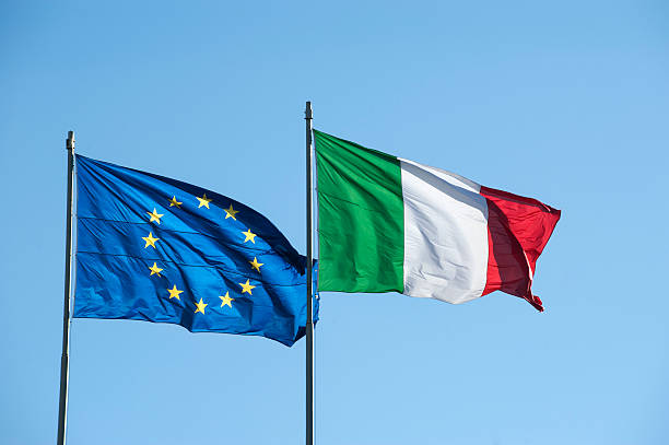 istock Italian and European flag 162431990