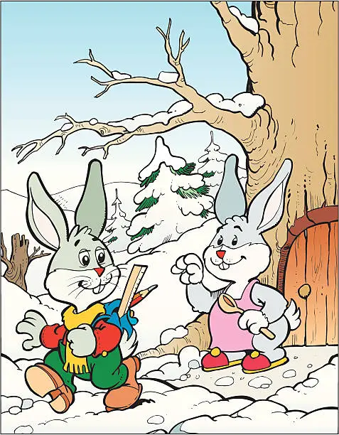 Vector illustration of Rabbits