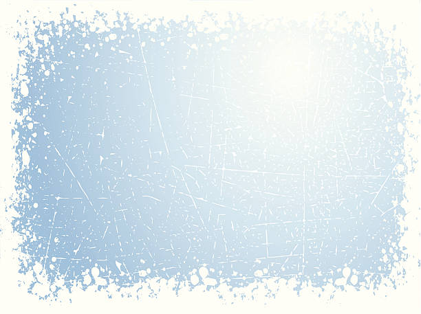Grunge winter background Snowy border with grunge effect added ice borders stock illustrations