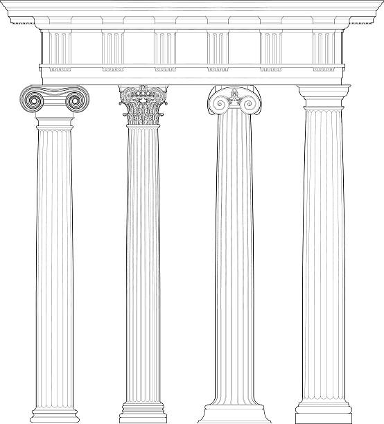 Four classical orders Four classical orders doric stock illustrations