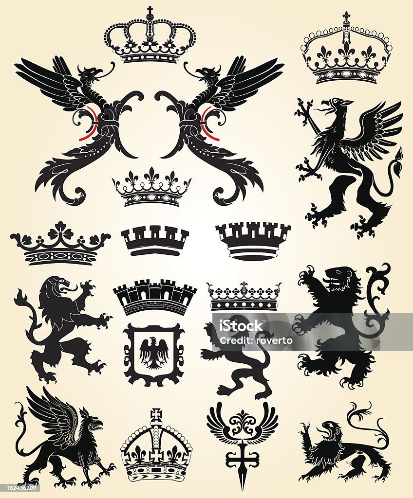 Heraldic ensemble - clipart vectoriel de Couronne - Couvre-chef libre de droits