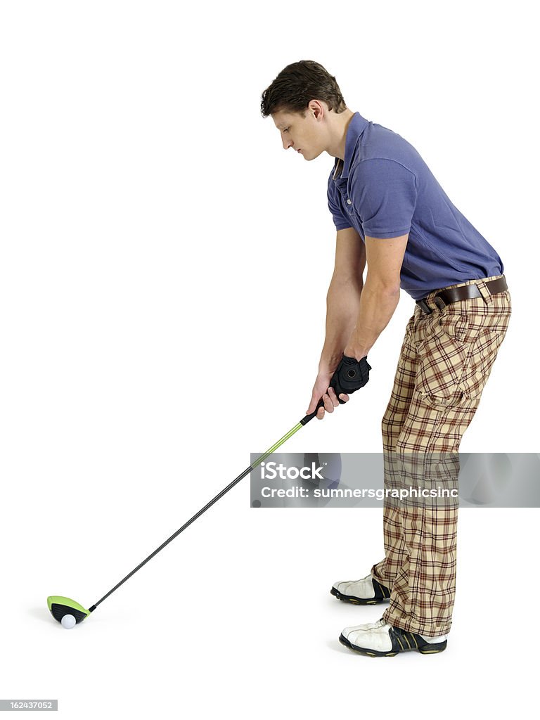 Golfista na białym tle - Zbiór zdjęć royalty-free (Neutralne tło)