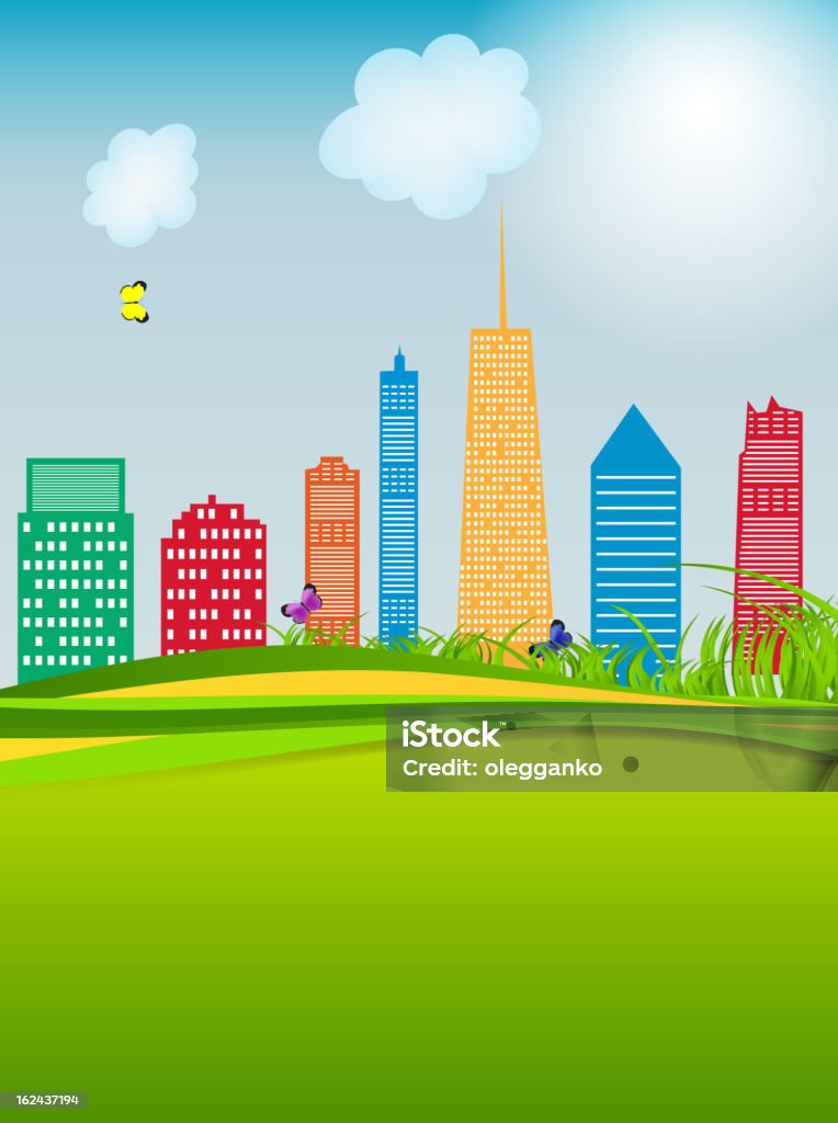 illustration vectorielle de la silhouette de villes - clipart vectoriel de Admirer le paysage libre de droits