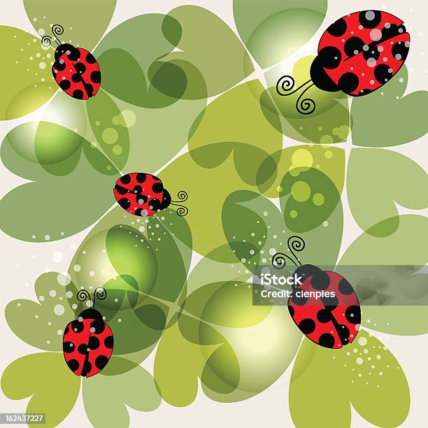 Vetores de Transparente E Ladybugs Clovers e mais imagens de Abstrato - Abstrato, Beleza natural - Natureza, Besouro