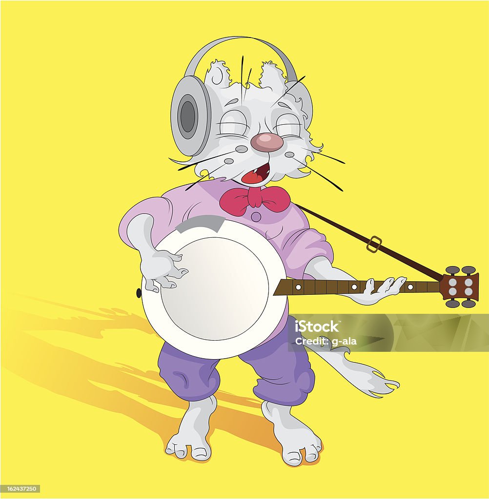 cat-cantante - arte vectorial de Actuación - Representación libre de derechos