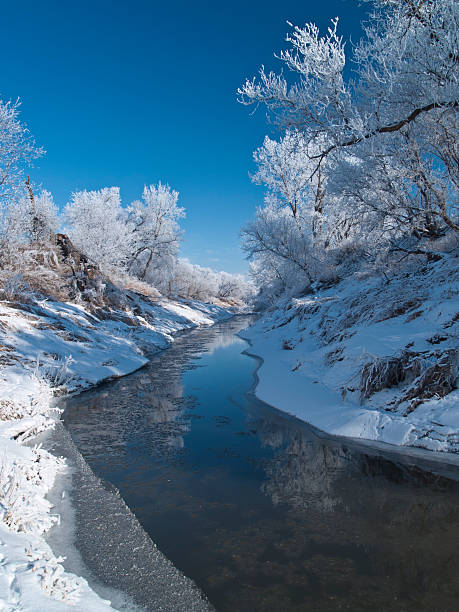 Nebraska paisagem de inverno - foto de acervo