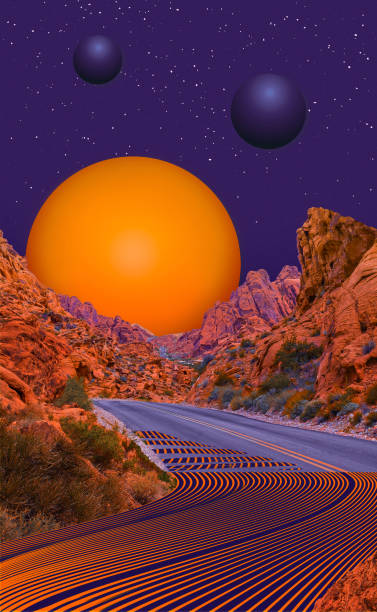 istock Abstract art collage. Surreal landscape. 1624392222