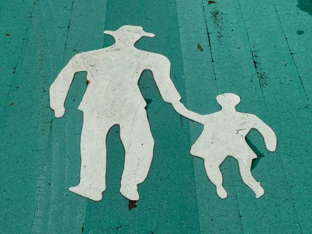 Pedestrian crossing symbol in kaohsiung  city stock photo