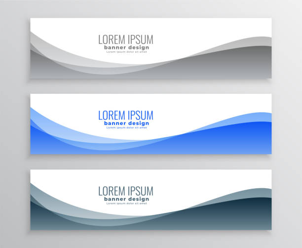 pack of corporate web wavy header template for website information pack of corporate web wavy header template for website information vector header footer template stock illustrations