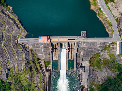 Hydropower dam aerial photography