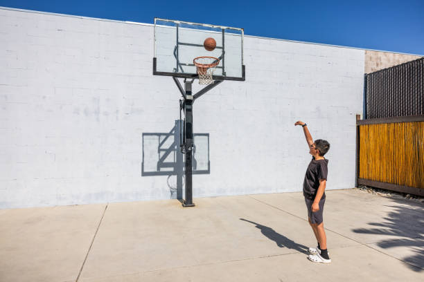 Old hoop and backboard on the garage.
