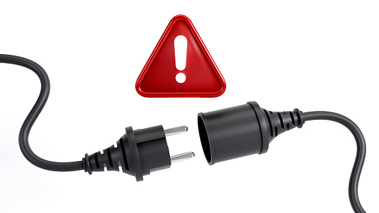 3d Rendering Of Plug Error Disconnected Electrical Plug And Socket On ...