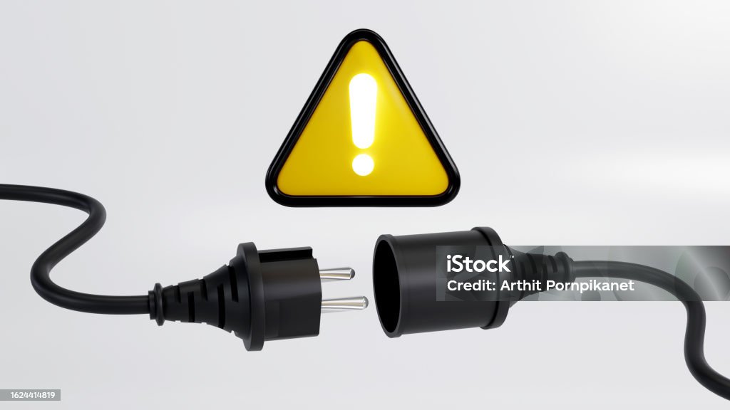 3d Rendering Of Plug Error Disconnected Electrical Plug And Socket On ...
