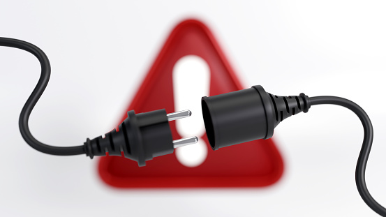 3d Rendering Of Plug Error Disconnected Electrical Plug And Socket On ...