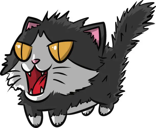 Vector illustration of Fierce face cat