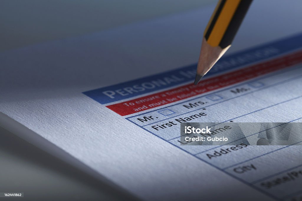 Filling Personal Information Form Filling Personal Information Form  Advice Stock Photo