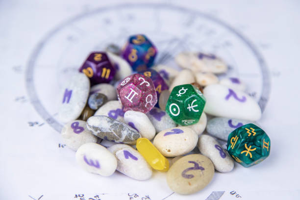 istock Numerology numbers on the table astrology. Selective focus. 1624436385