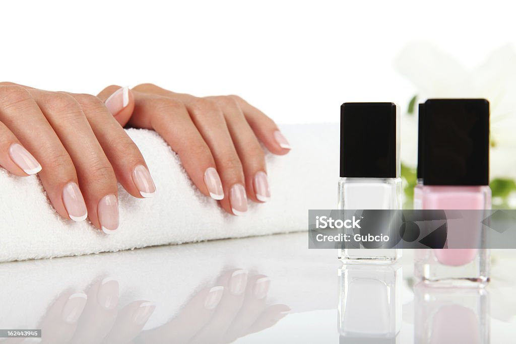 Manicure Beauty treatment photo of nice manicured woman palms Adult Stock Photo