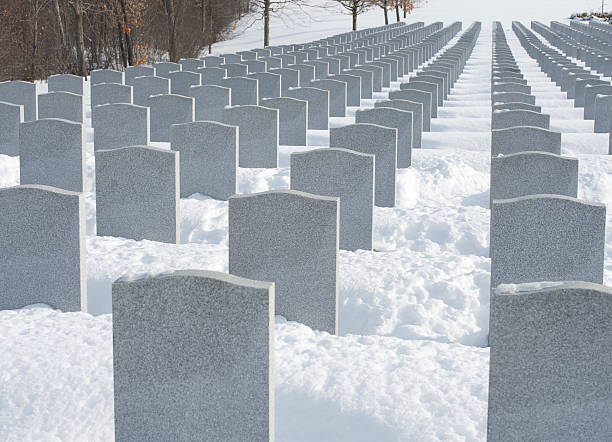 istock Headstones in military cemetery 162446845