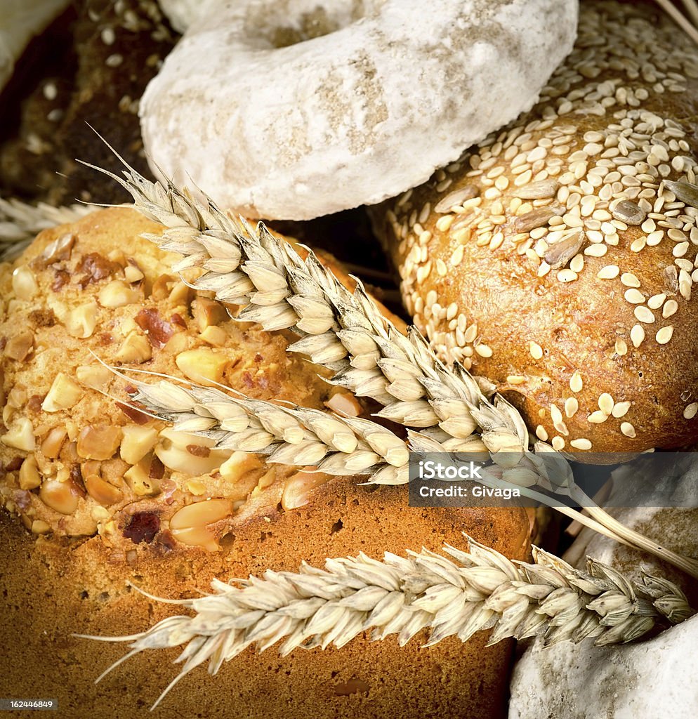 Fondo de pan y trigo - Foto de stock de Al horno libre de derechos