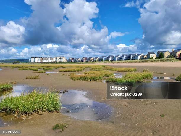 Luxury Detached Houses With Views Overlooking Machynys Bay Stock Photo - Download Image Now