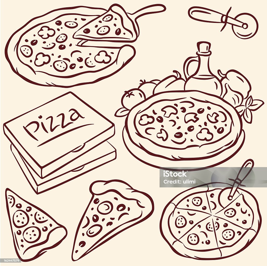 pizza - arte vettoriale royalty-free di Pizza