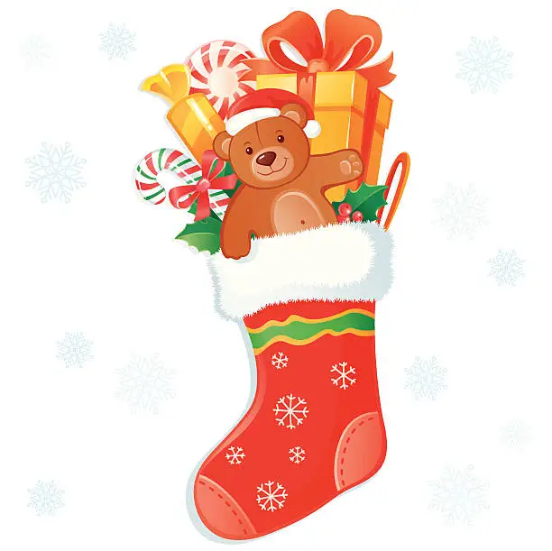 Vector illustration of Christmas stocking