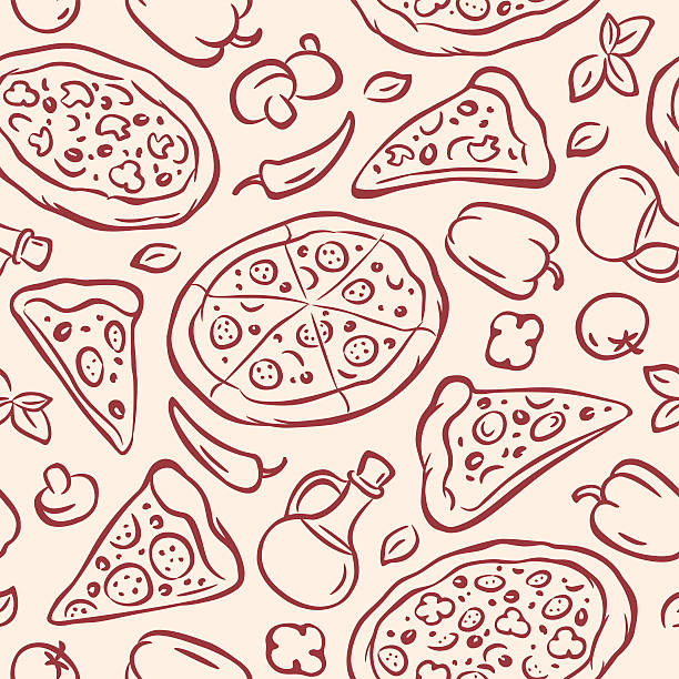 pizza - fruit painting food oil painting stock-grafiken, -clipart, -cartoons und -symbole