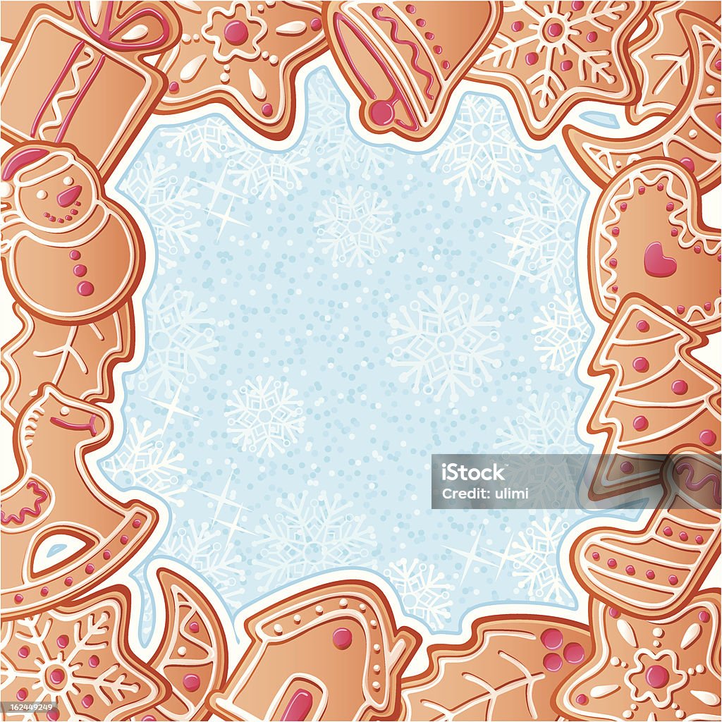 Christmas background Blue Christmas background with gingerbreads, vector illustration Backgrounds stock vector