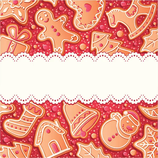 Vector illustration of Background with gingerbreads