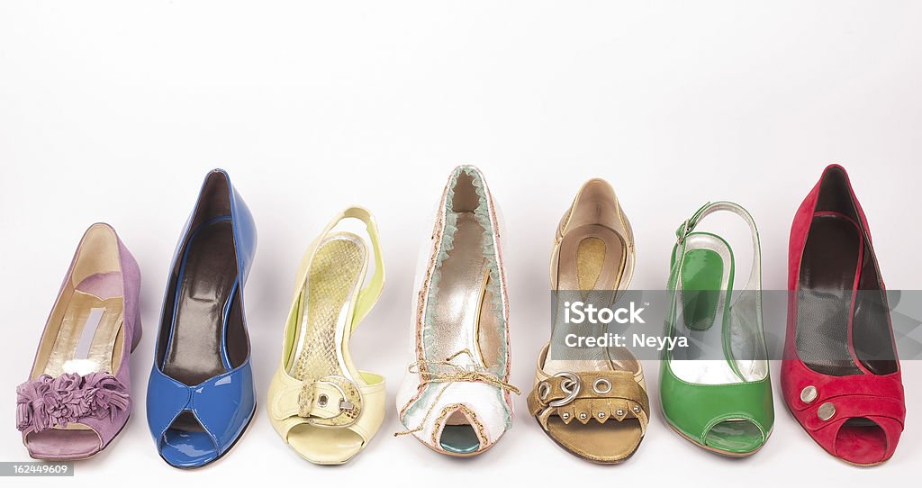 Multicolored salto alto sapatos - Royalty-free Sapato Foto de stock