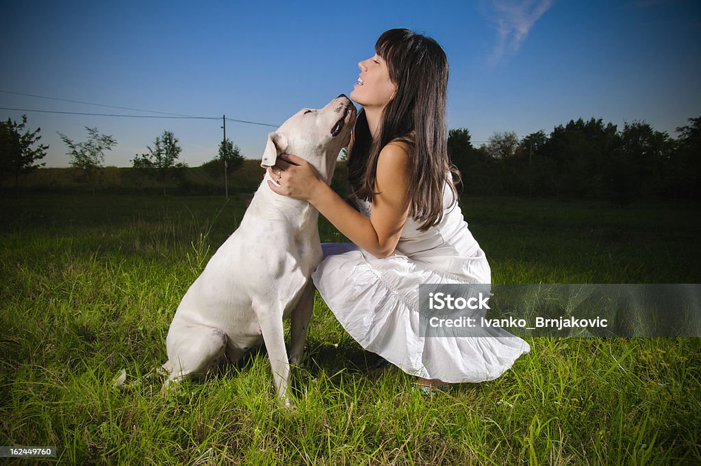 Menina com Cachorro - Royalty-free Adulto Foto de stock