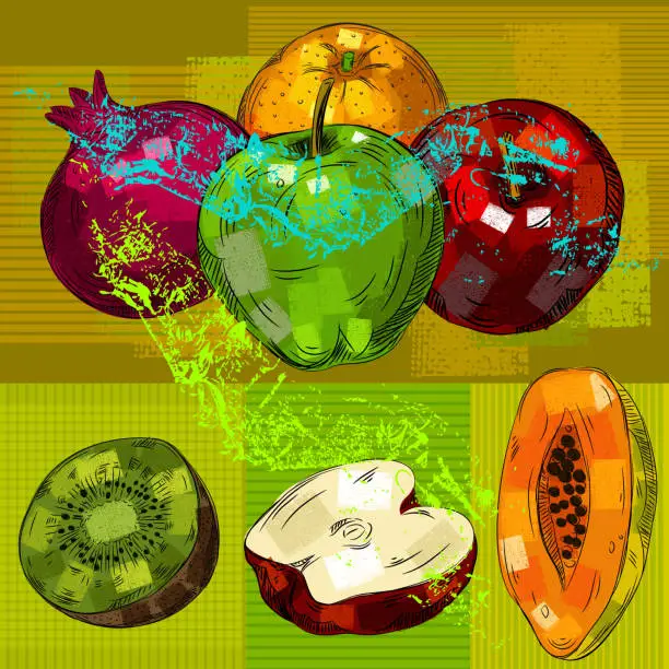 Vector illustration of Fresh Fruits