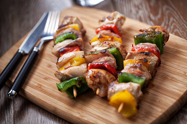 Chicken  Skewered Chicken  Skewered skewer photos stock pictures, royalty-free photos & images