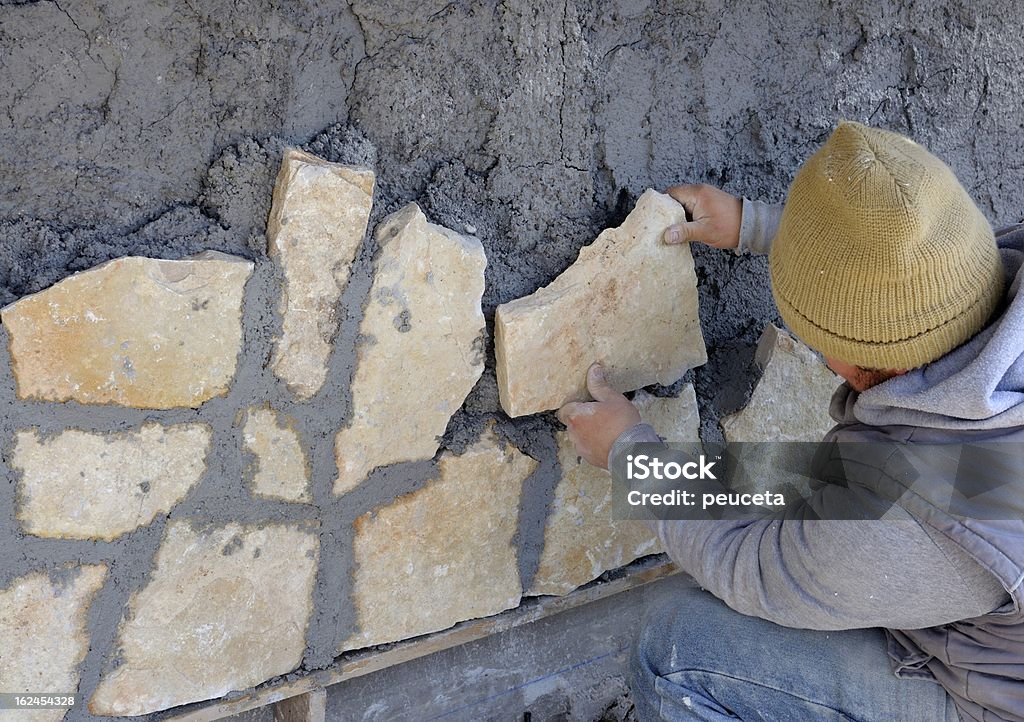 Arbeiter Wand cladding stone - Lizenzfrei Arbeiter Stock-Foto